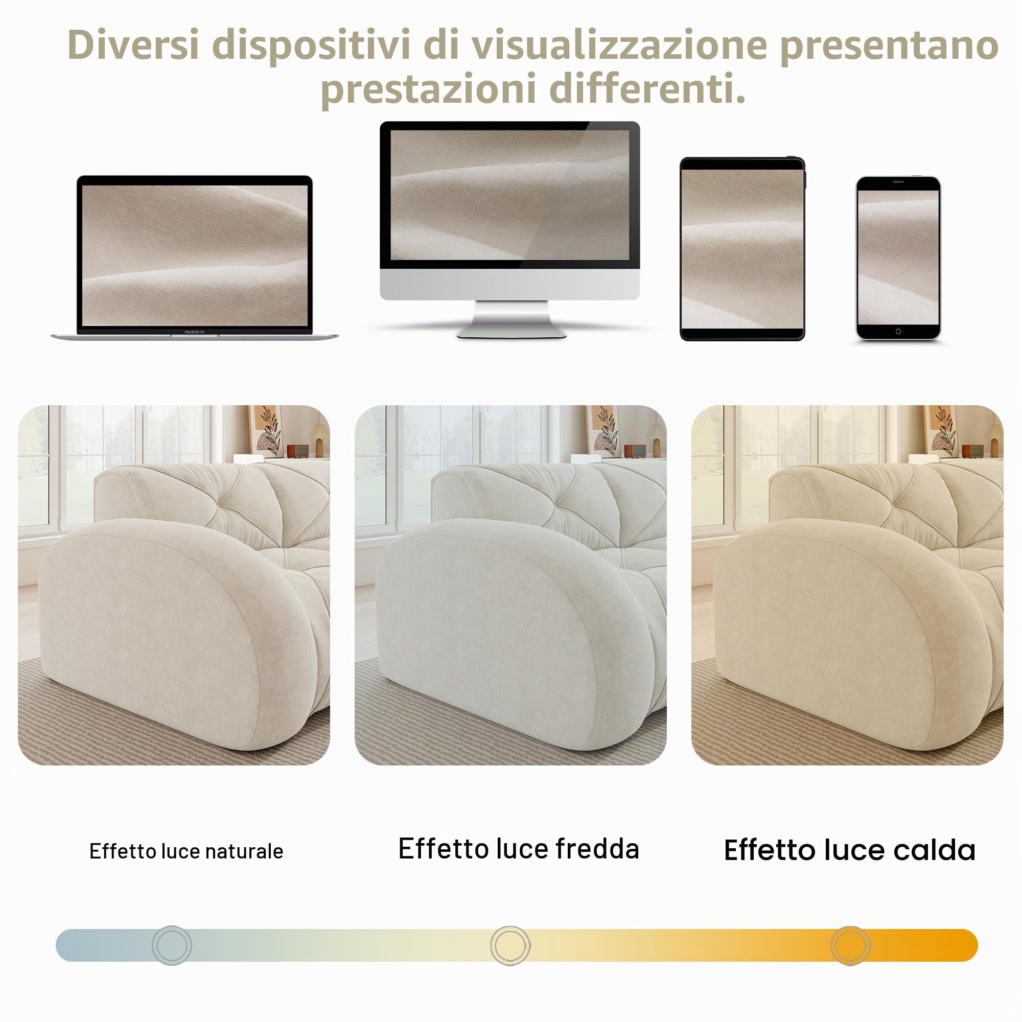 Poltrona a L, divano modulare, divano combinato a tre posti, adatto per soggiorno, fondo antiscivolo, nessun montaggio richiesto, divano modulare con poggiapiedi (bianco)