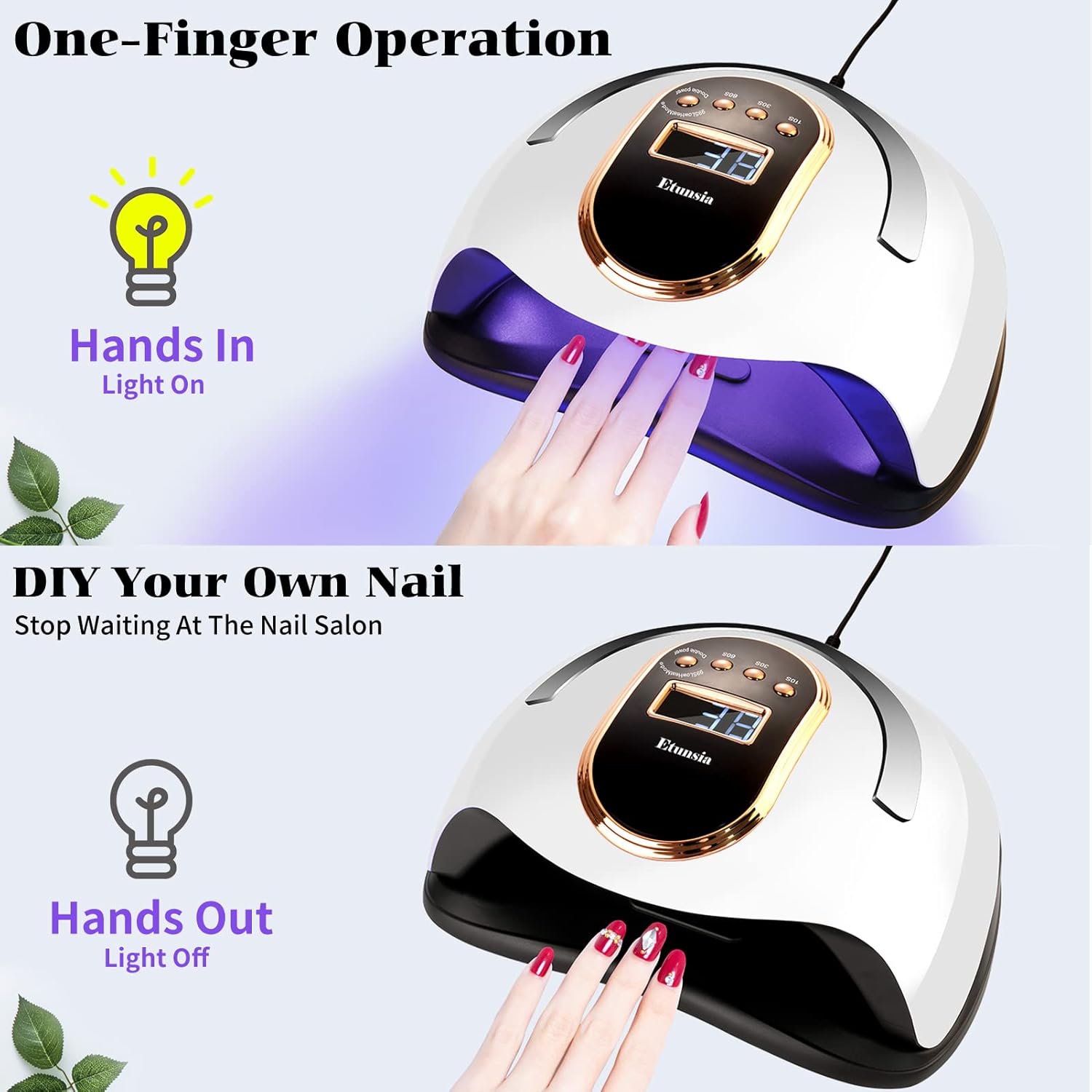 Nail Lamp, Nail Dryer 168W LED Nail Lamp for All Gel Polish, Nail Light With 4 Timer Mode - Auto Sensor - Professional Fast Curing - Large LCD Screen, Gel Lamp LED Lamp for Gel Nails for Home & Salon