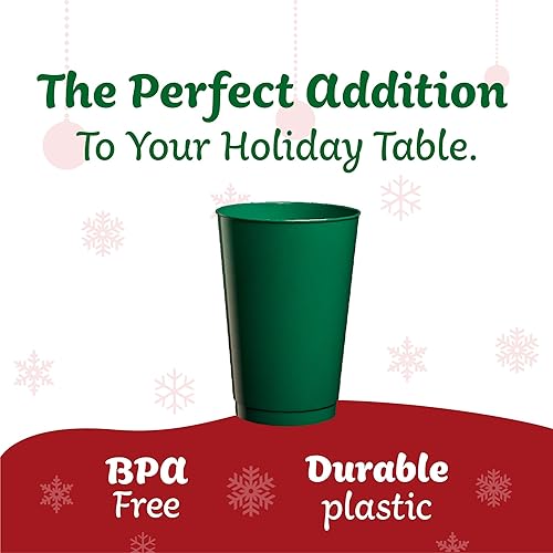 Miniatura 7 de PLASTICPRO Vasos de plástico desechables de 12 onzas, color verde, 40 unidades