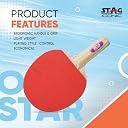 STAG ICONIC 1 Star Table Tennis Racquet for Beginners | High Control Lightweight Racquet with Pimpled Rubber | Straight Handle Shakehand (Red/Black) gallery image