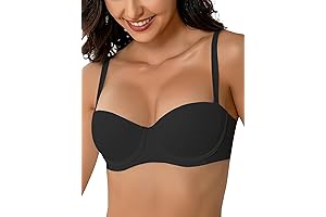 Balconette Push Up Bra Convertible Plunge Bra Lightly Lined Demi Bra