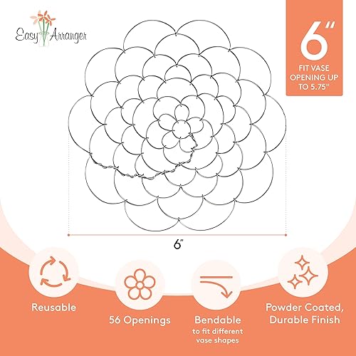 Miniatura 4 de The Original - Arreglista de flores de un solo alambre American Kenzan Flower Frog (acero - 6 pulgadas)