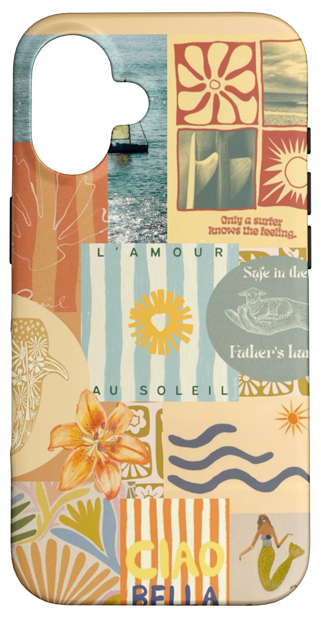 Coastal Aesthetic Boho Retro Summer Beach Surfing Surf Girl Case for iPhone 16