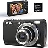 Rollei Powerflex Digital Camera Compact 5X Optical Zoom (Touch Screen) 64MP 5K Camera with Dual Camera AutoFocus Photo Camera Portable Compact Camera Black Digital Camera Camera Camera