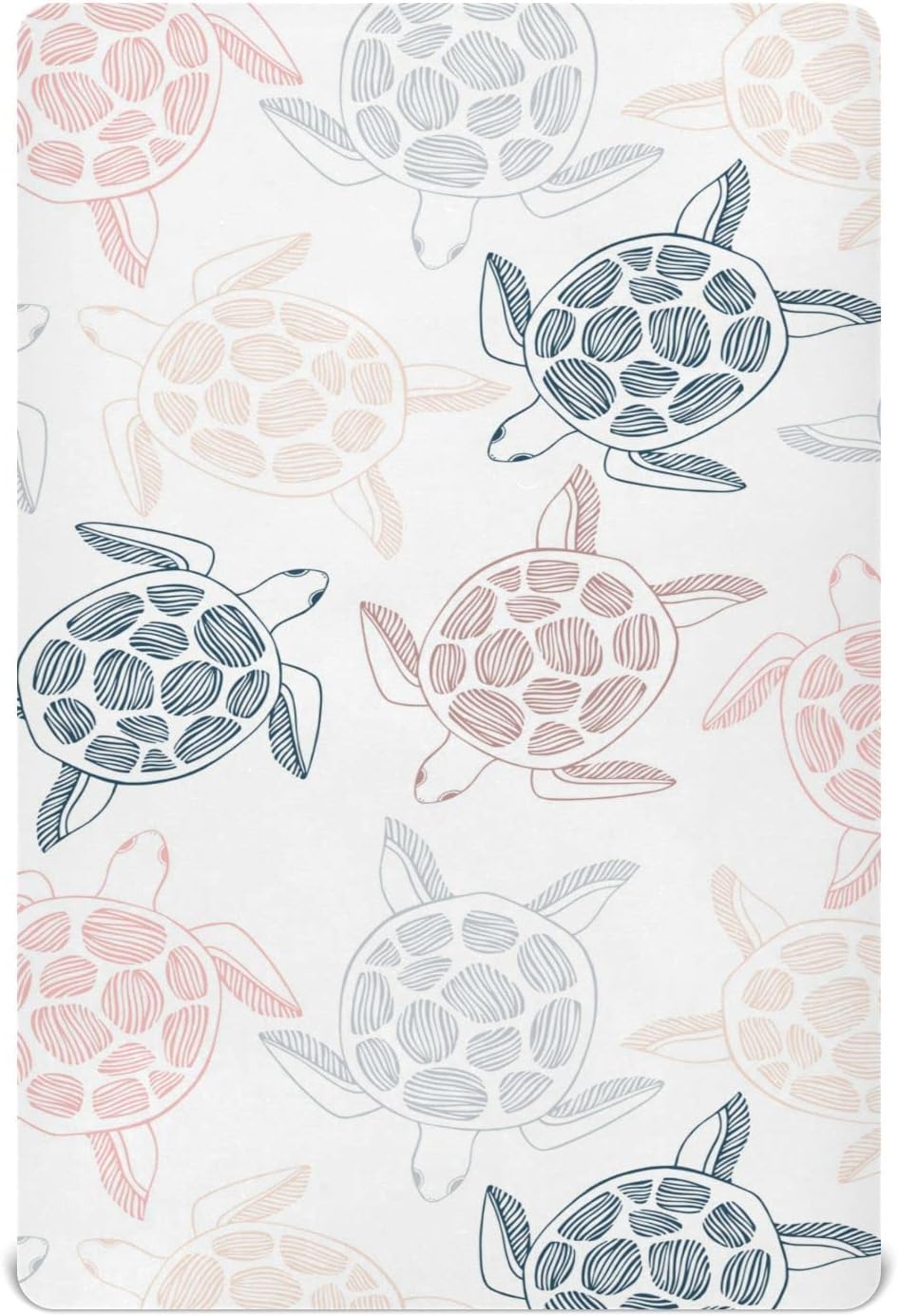 xigua Sea Turtles Fitted Crib Sheet for Girls and Boys, Soft Breathable for Standard Crib & Toddler Bed Mattress, 27 x 39 in