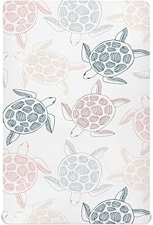 xigua Sea Turtles Fitted Crib Sheet for Girls and Boys, Soft Breathable for Standard Crib & Toddler Bed Mattress, 28 x 52 in