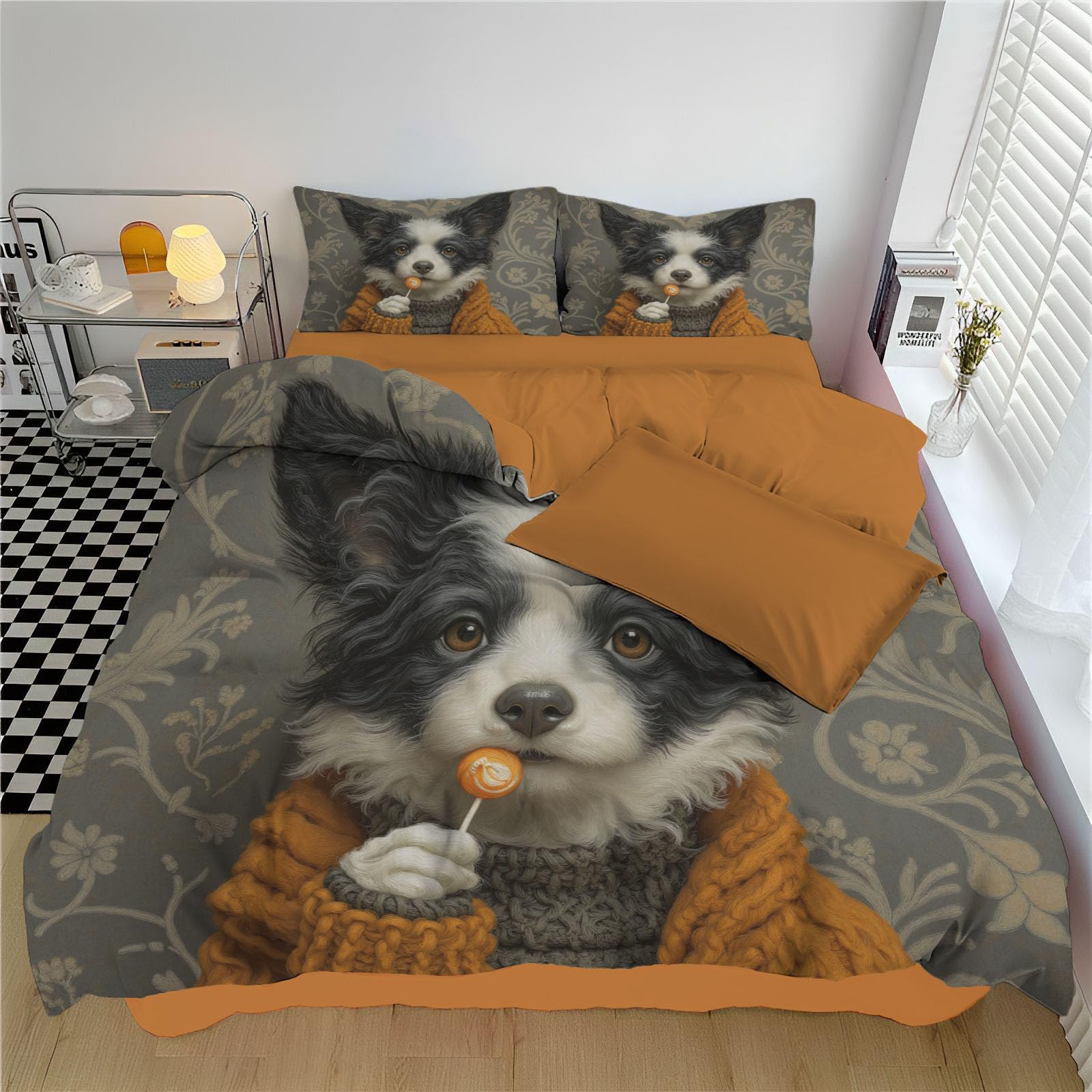 Housse de couette 220x240 motif chien zippée pour en finir avec la corvée du lit double
