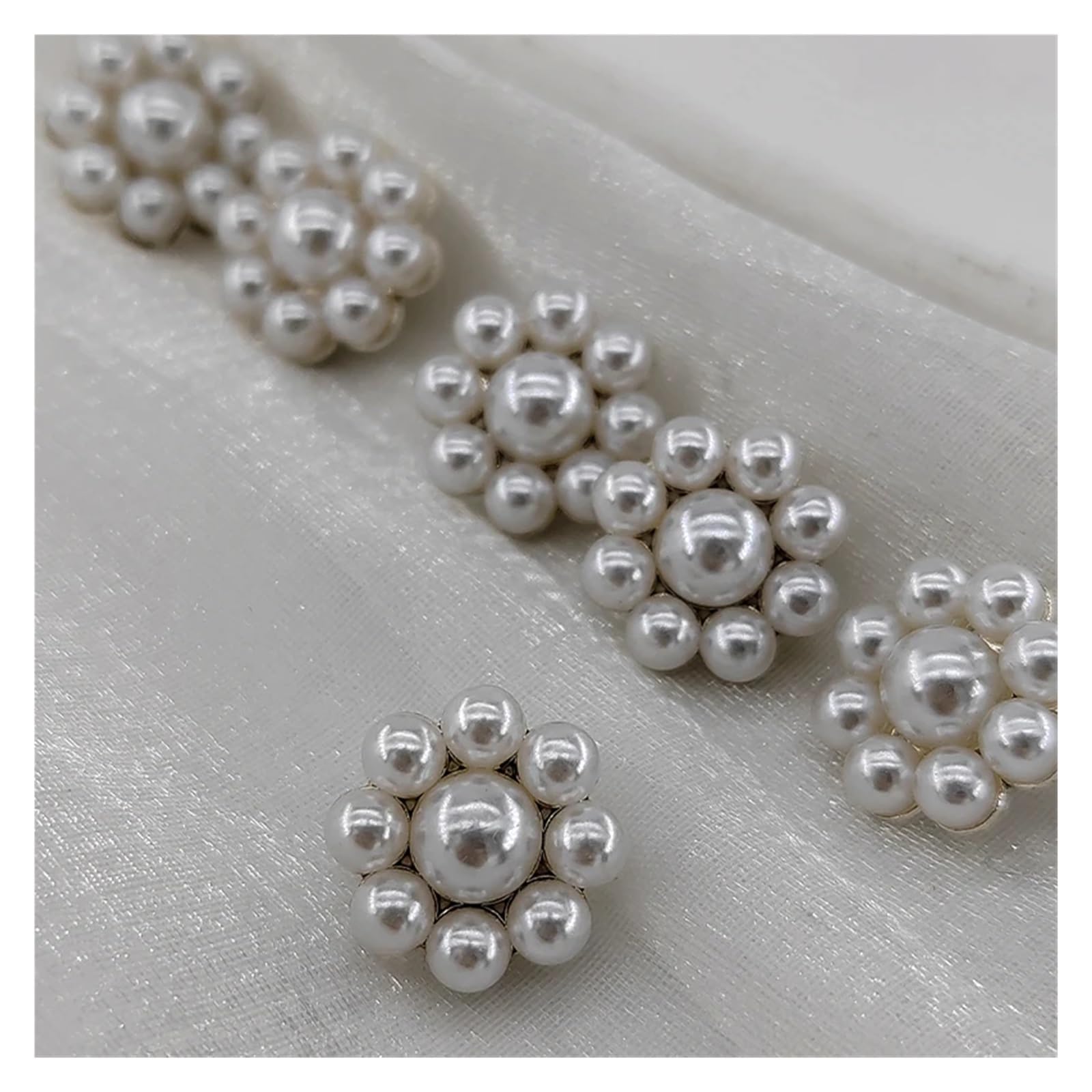 CVBFGH Botones Elegantes de imitación de Perlas de 15MM for Ropa, decoración de Moda, Hermosos Botones de Costura de Flores