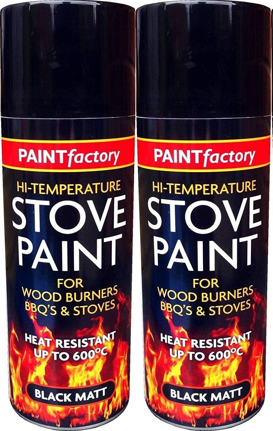 400ML Ultra High Temperature Heat Resistant Matt Black Metal, Wood, Plastic, Ceramic Aerosol Spray Paint Cans for BBQ Grill Stove Engine Exhaust (2)