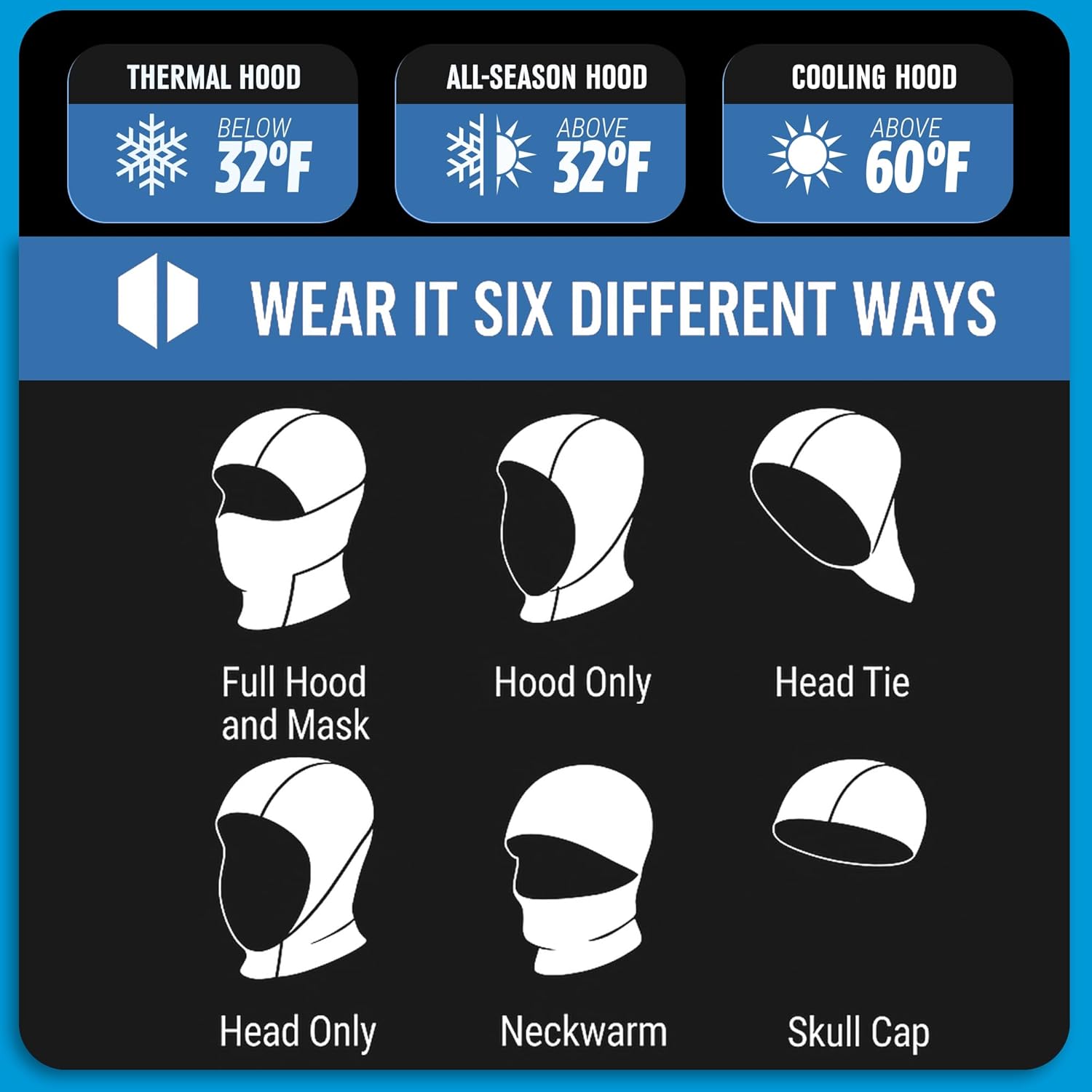 Sports Unlimited Adult/Kids Hood, Football Shiesty Mask, Ski Mask for Men and Women, Summer Balaclava (Warm/Cooling Options) - Image 4