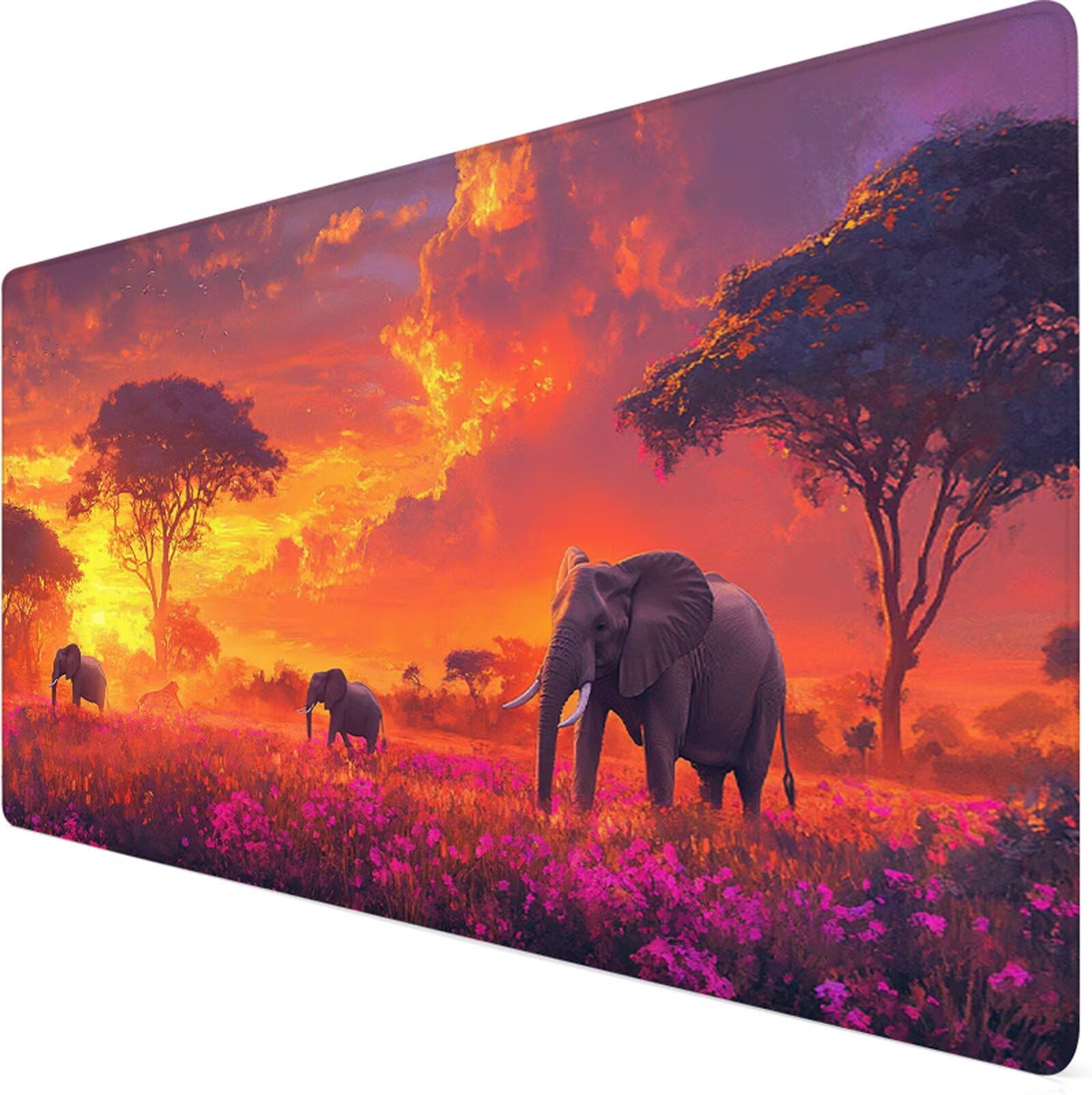 Podkładka pod mysz XXL 1200x600x3mm podkładka pod mysz słoń podkładka pod mysz kwiat poprawia precyzję i szybkość, wodoodporne antypoślizgowe, szyte krawędzie, akcesoria do gier, komputer biurowy