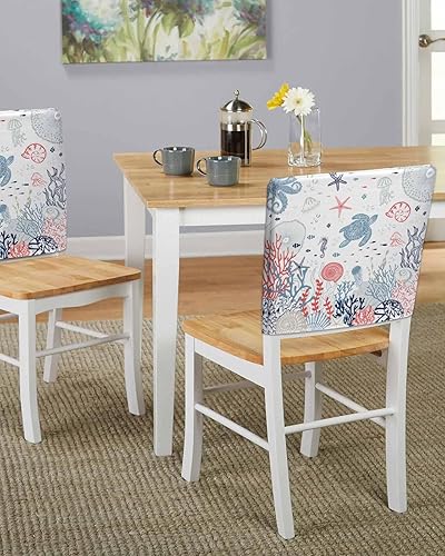 Vista 27 de Fundas para sillas de Navidad de muñeco de nieve rojo, 4 piezas, fundas para respaldo de sillas de comedor, fundas protectoras de silla de árbol