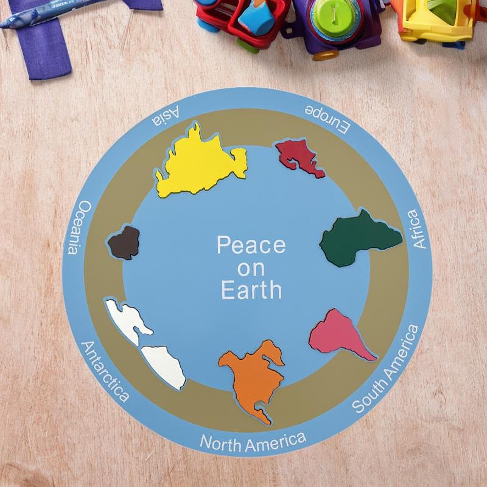 Perfeclan Rompecabezas de Madera, Juguetes educativos, Madera cognitiva de Color, Rompecabezas de 7 continentes, Juguete Montessori para niños y niñas, Regalos