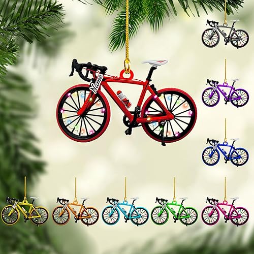 Adorno personalizado para ciclismo de montaña, nombre personalizado y adorno para árbol de Navidad del año 2023, regalos de ciclista de montaña,