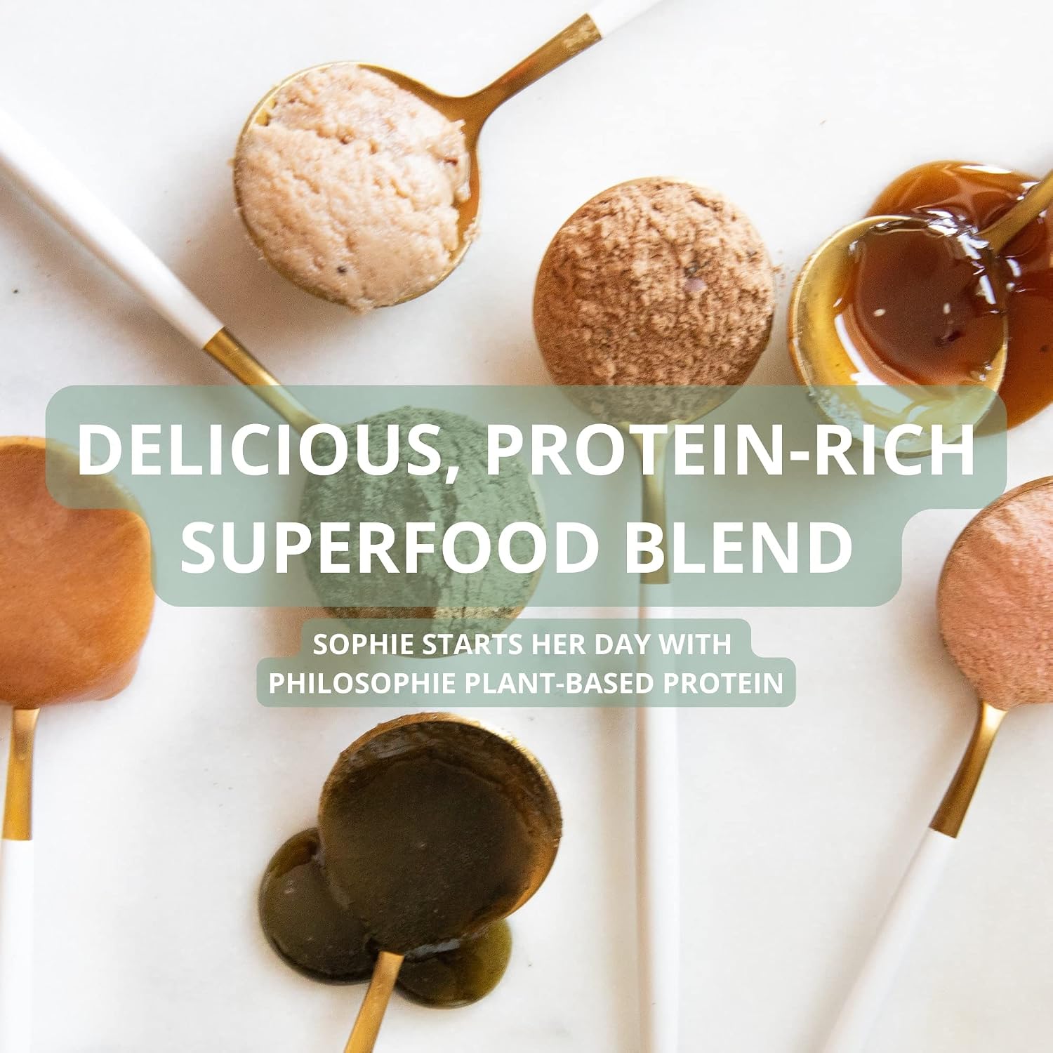 Philosophie Vegan Protein Powder - Green Superfood Powder - Hemp Protein, Spirulina & Maca Root Powder - Vegan, Plant-Based, Organic Superfood Blend - Protein Powder for Meal Replacement Shake