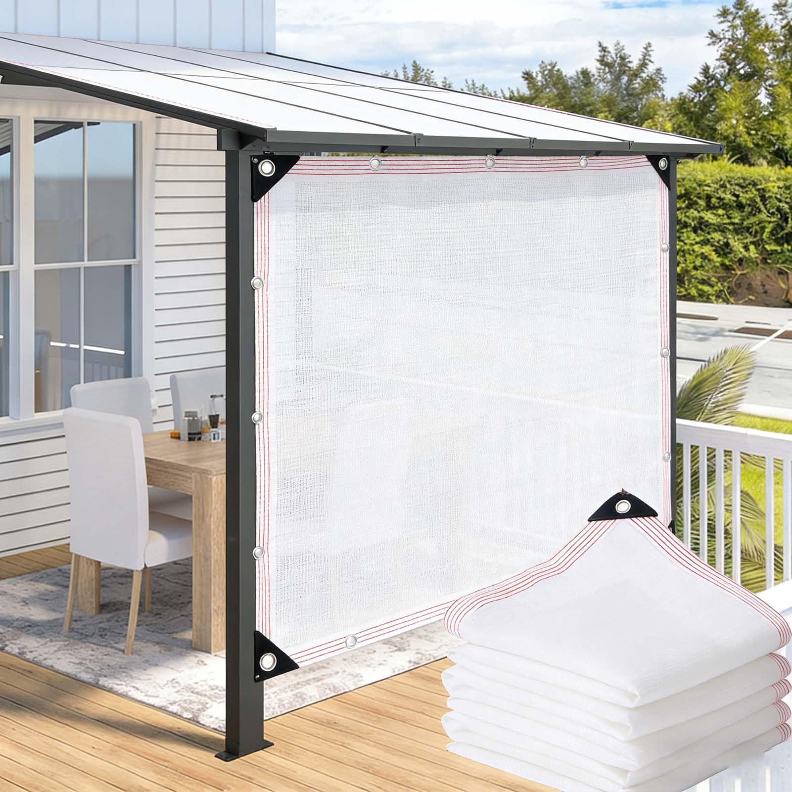 CAQXAQP White Shade Netting 3mx13m Rectangular, 90% UV Block Sun Shade Cloth with Grommets, HDPE Breathable Outdoor Canopy for Garden, Patio, Pool, Playground, Carport
