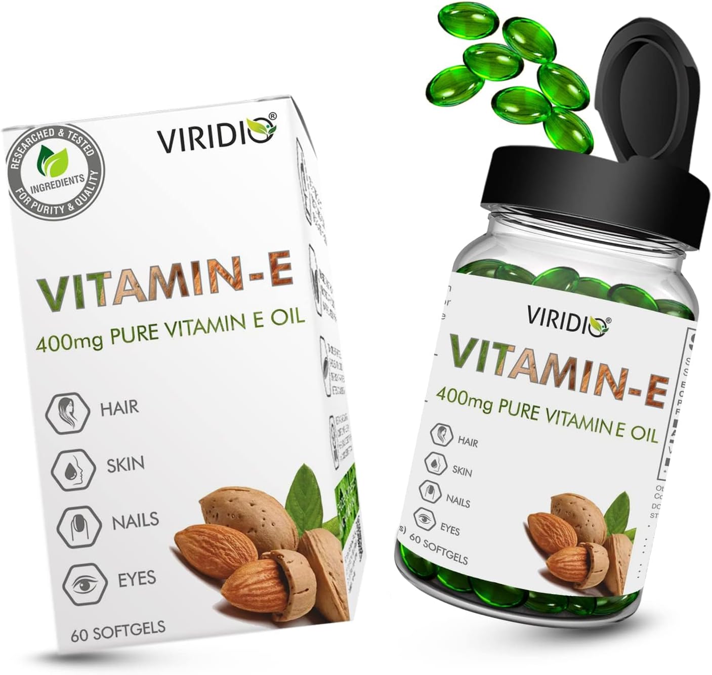 Vitamin E 400mg Capsules for Face and Hair Immunity