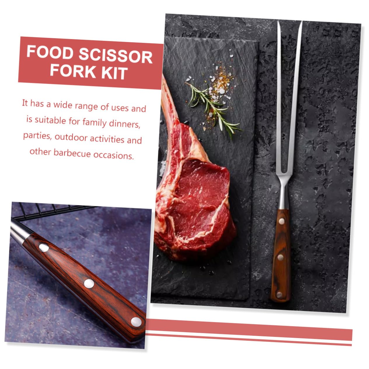 Abaodam Forchetta Per Forchetta Per Barbecue Kit Forchette Per Carne Utensili Per Barbecue Trinciapollo Accessori Per Facile Da Pulire Adatto Alimenti