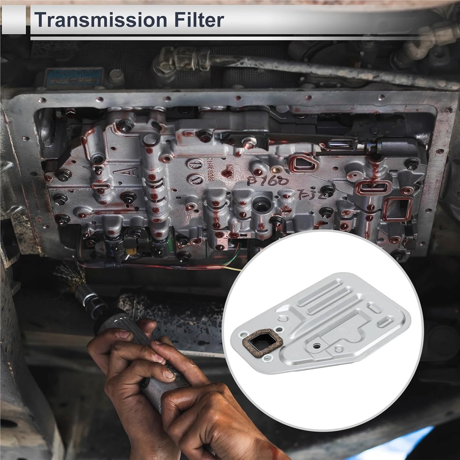 ‌Sump Pan‌ Engine Transmission Filter Fit for Mitsubishi Galant 1992-1998 Durable Automatic Transmission Oil Filter MD737840 Oil Sump‌