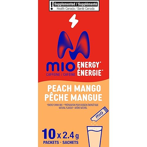 mio Energy Peach Mango Energy Drink Mix, 2.4 g Packets, 10 ct Box