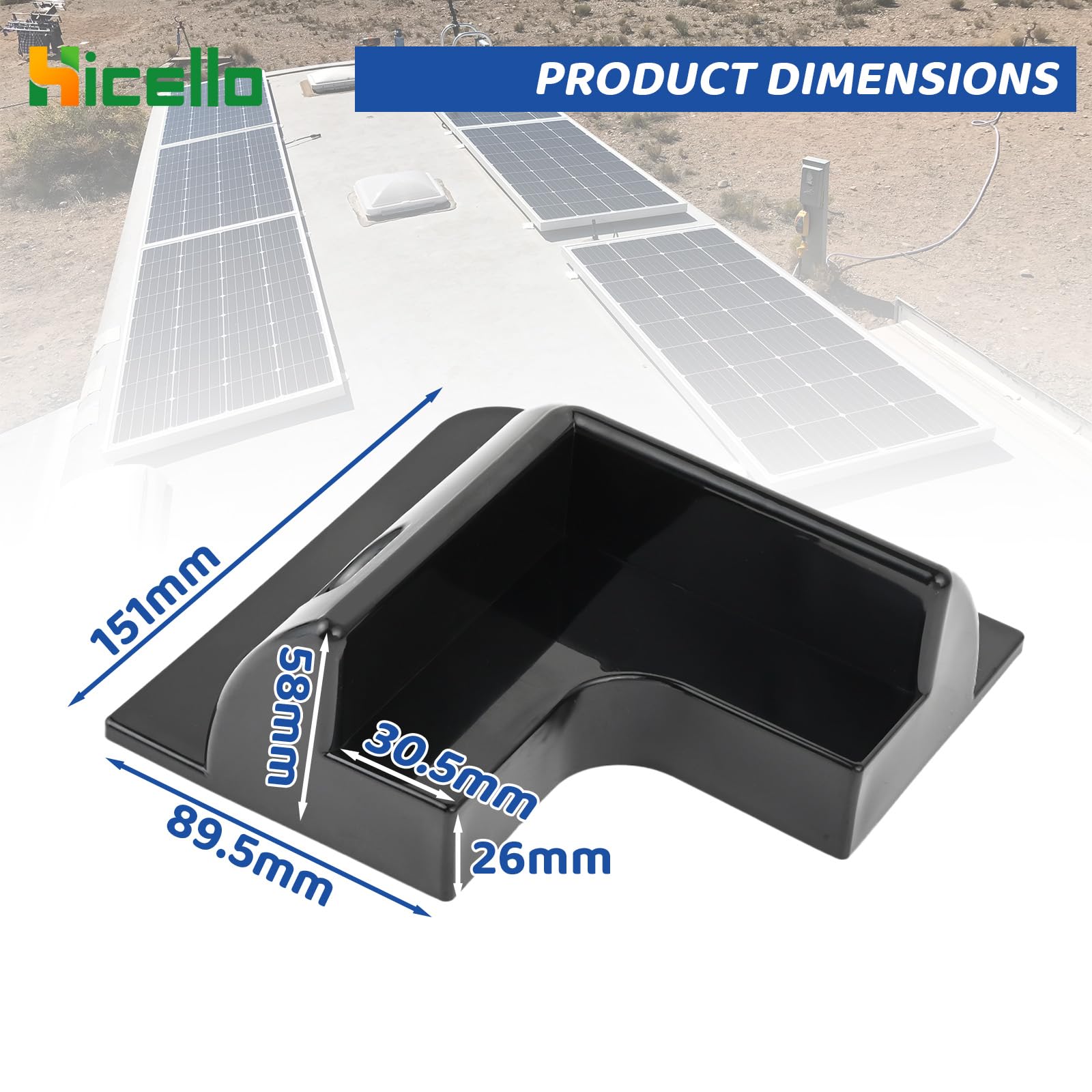 Solarmodulhalterung,Halteecke Haltespoiler,Dachhalterungen Solarmodule,4 ABS-Kunststoff Befestigungswinkel Ecke Halterung, Bohrerfreie Eckwinkel Montageset für Dach Wohnmobil Boot Caraven