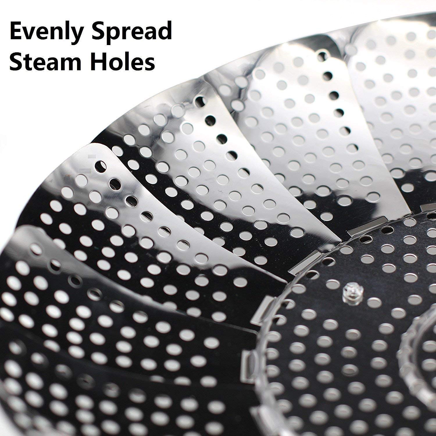 Portible Stainless Steel Steamer Instant Pot Accessories for Food and Vegetable, Premium Expandable Steam Basket to Fit Various. 4