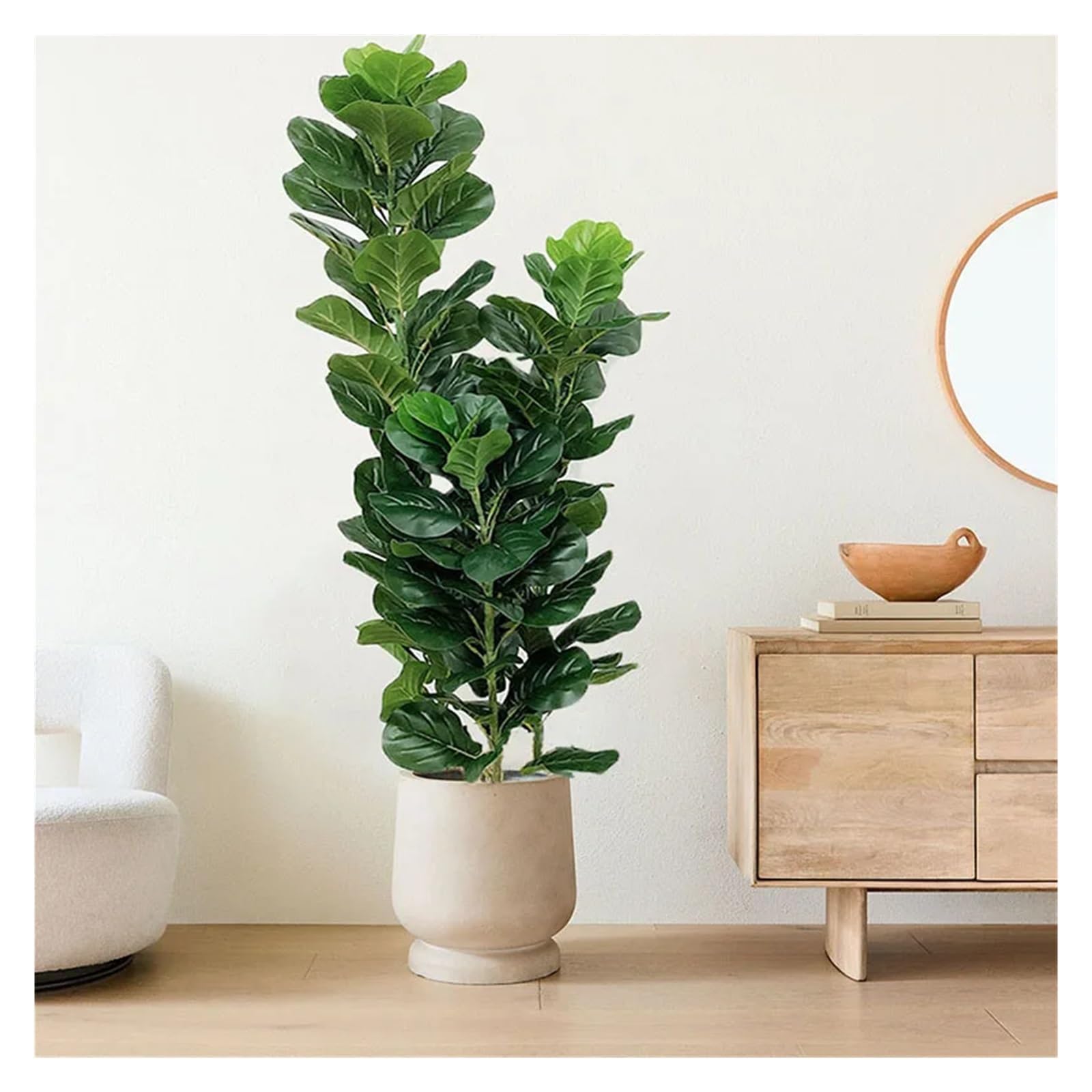 Künstliche Tannenzweige 150 cm großer tropischer Baum, künstliche Ficus Lyrata-Pflanze, Zweige, Kunststoff, Blätter for Home Office Shop Decor(70cm)