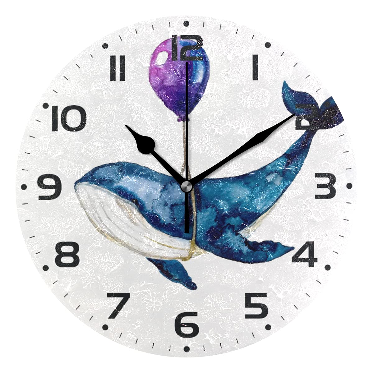 Amazon.co.jp: 掛け時計 置き時計 サイレント 連続秒針 鯨 宇宙 星柄