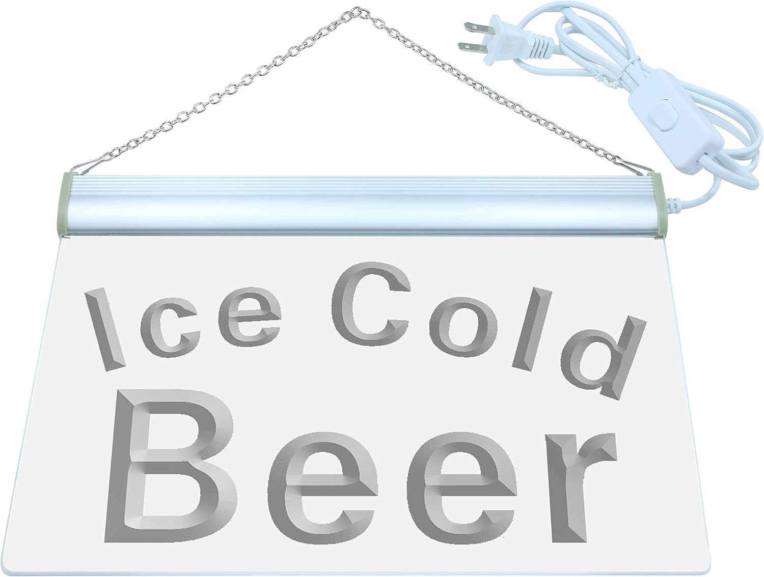 ADVPRO Ice Cold Beer Bar Pub Club LED Neon Sign White 12 x 8.5 Inches st4s32-i857-w