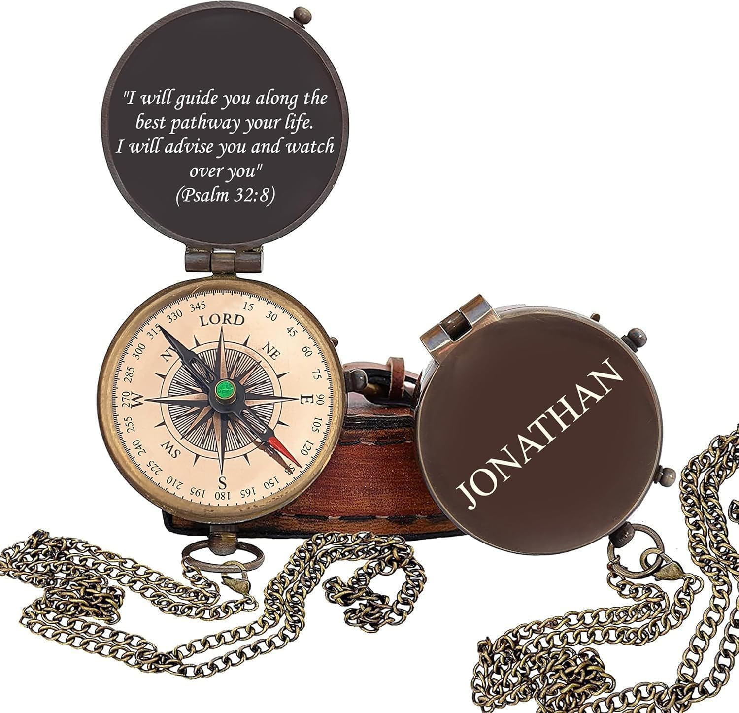 Personalized Compass, Custom Engraved Handmade Working Compass, Gifts for Men for Anniversary Fathers Day Christmas Birthday Valentines Day and Graduation Baptism (Lord Compass)