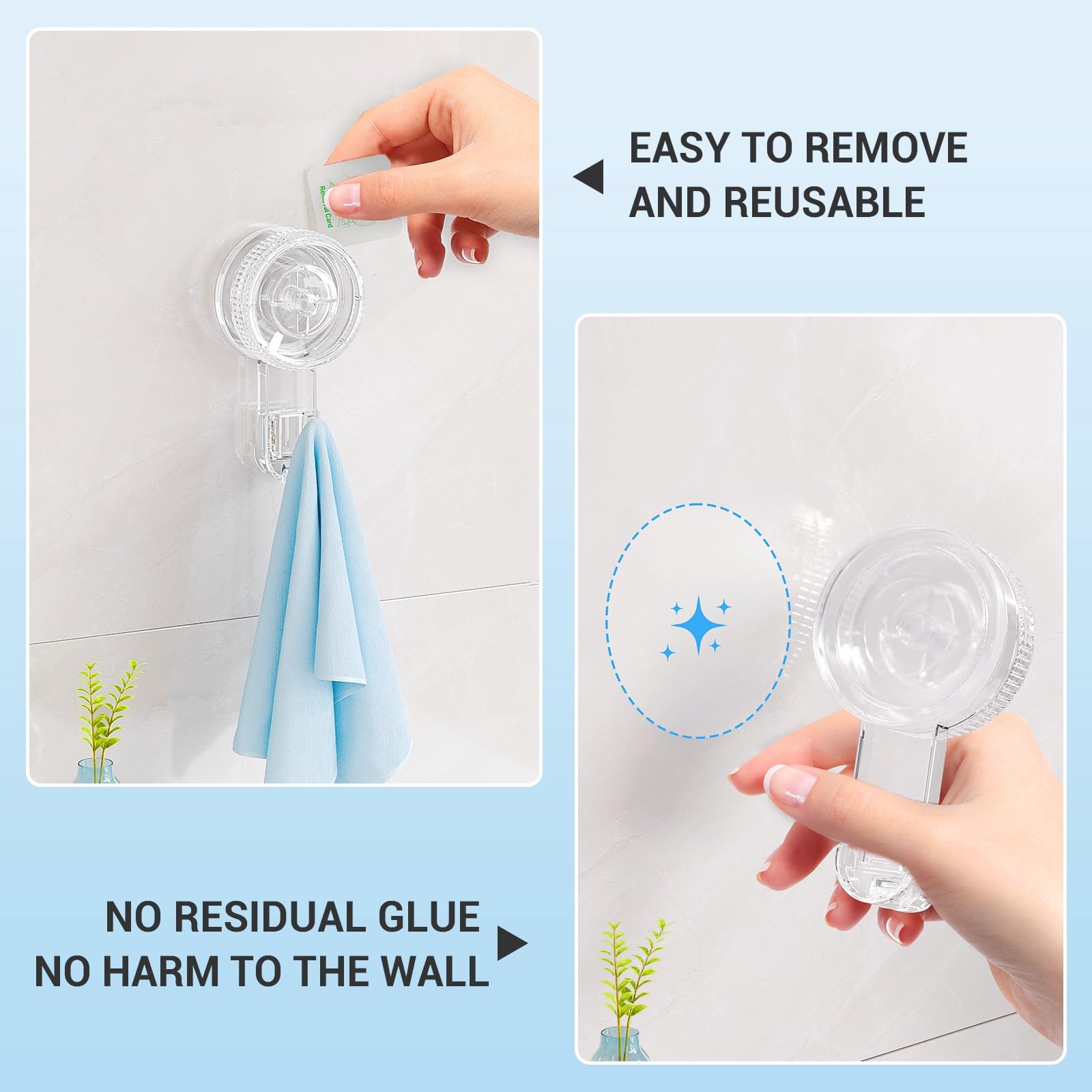 LUYJWZN Saugnäpfe Ohne Bohrung 6cm - Wasserdicht & Wiederverwendbar Für Bad & Küche