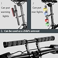 Vista 8 de XNX Extensión extensora de manillar doble de bicicleta de aleación de aluminio, accesorios de soporte de bicicleta súper largo, para soportes