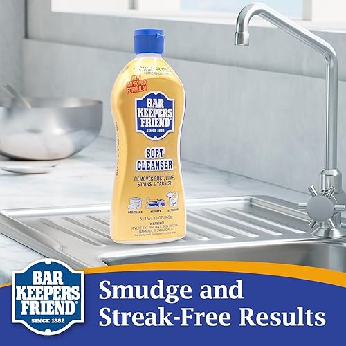 Miniatura 2 de Bar keepers Friends - Limpiador suave de 13 onzas con toalla de microfibra de alta calidad, limpiador de acero inoxidable para ollas, sartenes,