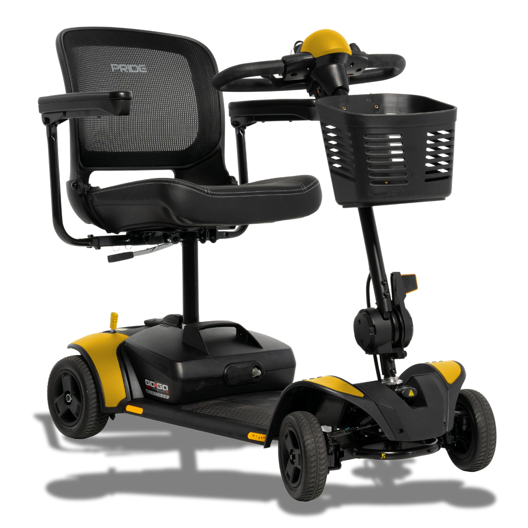 Pride Mobility Go Go Elite Traveller 2 Platinum Mobility Scooter – 300 lb Capacity, 17"x17" Seat, EZ Turn Technology, USA Made, in-Home Service, Manufacturer Warranty, 18AH Battery, Chell-o