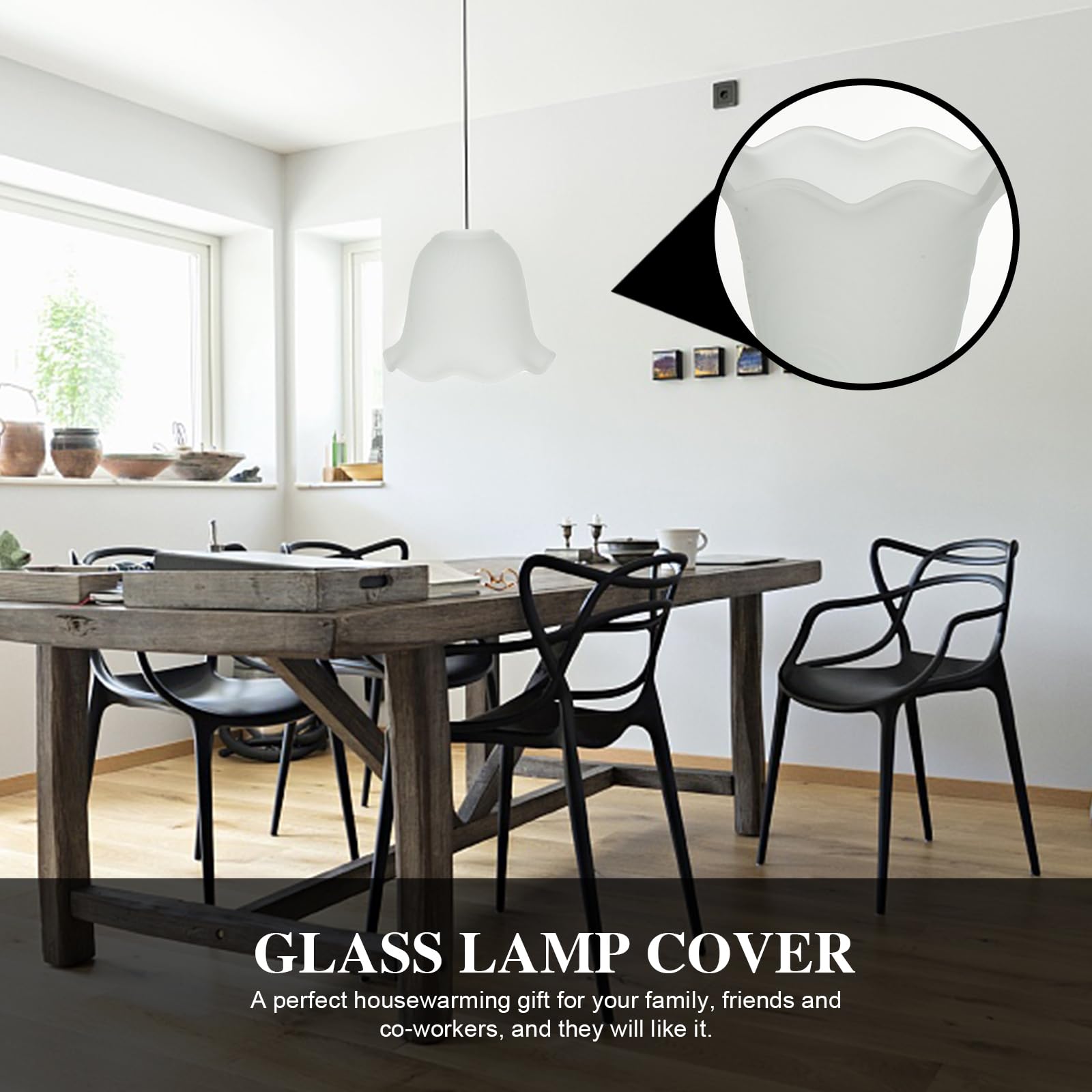 Glass Drum Shade 3pcs Glass Flower Lamp Shade DIY Handmade Frosted Bell Replacement Table Wall Lamp Floral Cover for Home Office Decor s for Table - Image 2