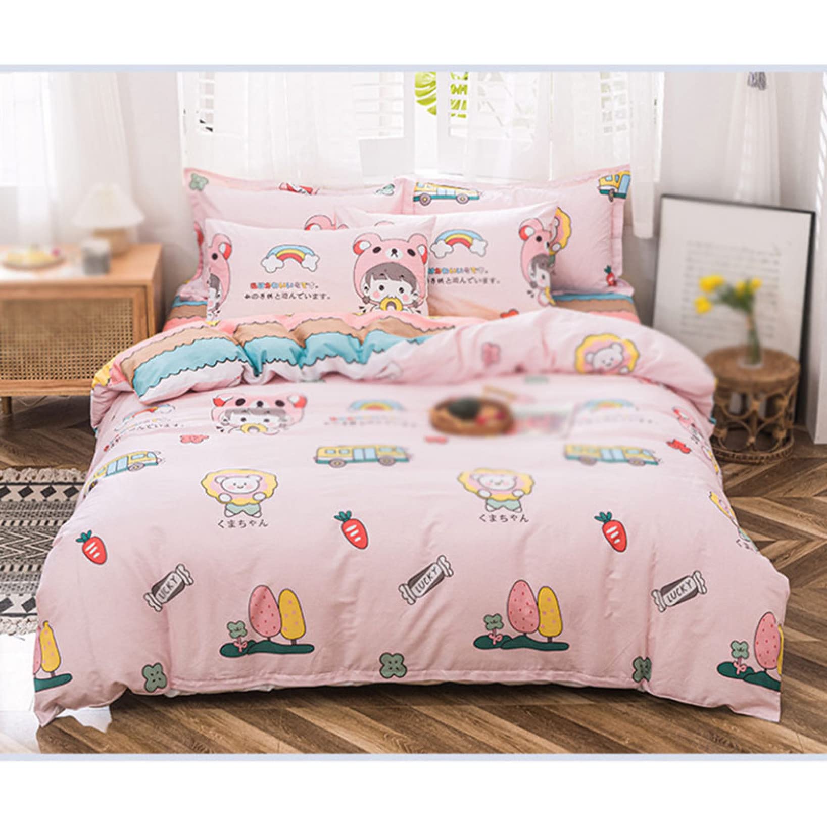 布団カバー 3点セット 秋冬 北欧 シーツ ツートン 枕カバー 寝具