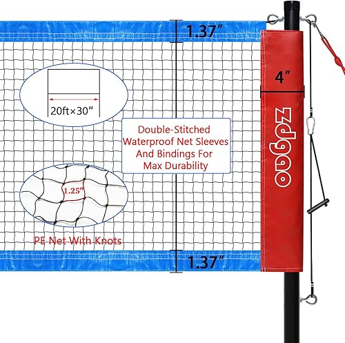 Miniatura 5 de Zdgao Juegos de bádminton para patio trasero, red de bádminton portátil con ajustador de tensión, juego de 4 raquetas de bádminton, 3 volantes