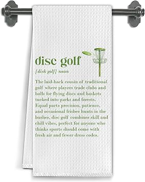Disc Golf Definition Kitchen Towels, Gifts for Disc Golf Lovers Dish Tea Towels for Kitchen, Golfers Gifts for Women Men Decorative Hand Towel for Bathroom, 16x24 Inch