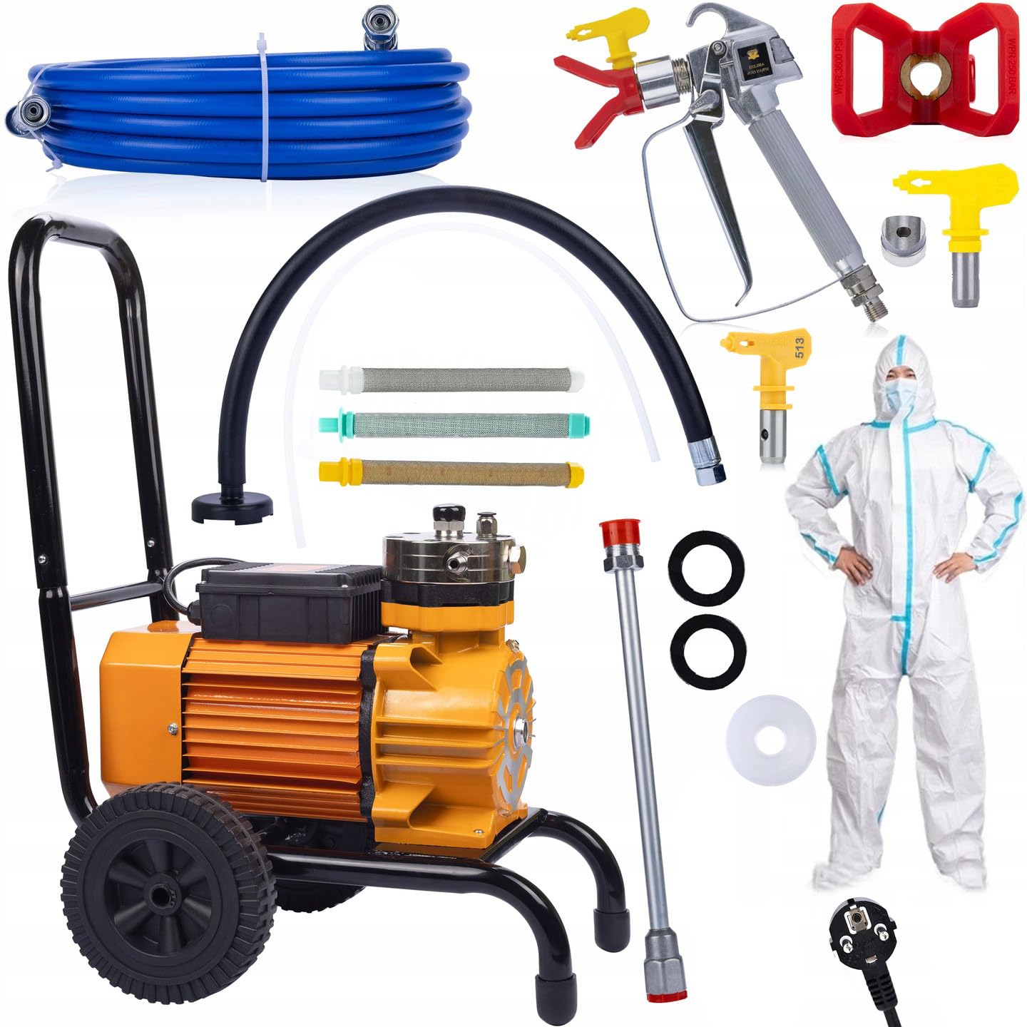 ZESTAW AGREGAT MALARSKI HYDRODYNAMICZNY ROSFIX 3500W+AKCESORIA FILTRY DYSZE