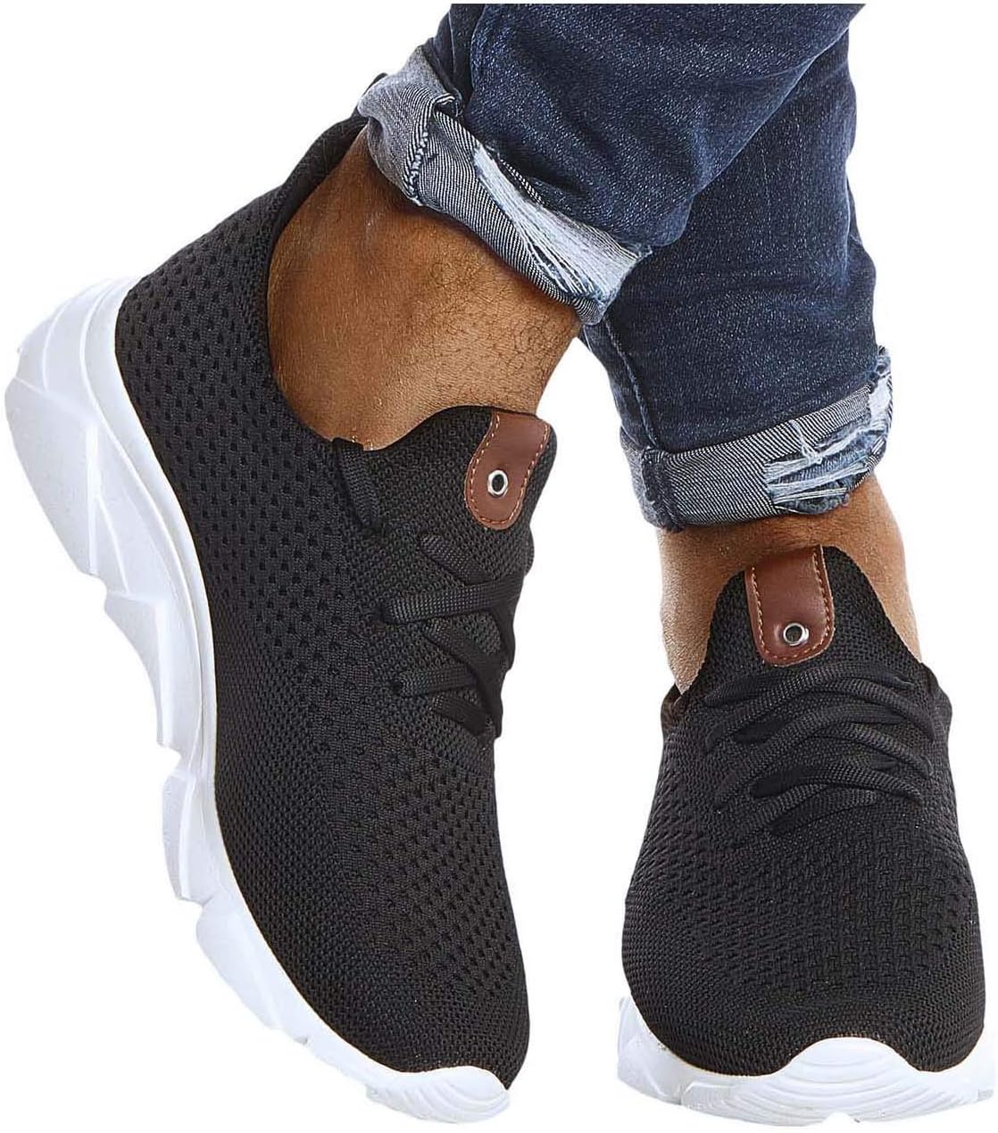 Leif Nelson Scarpe Da Ginnastica Uomo LN-205, Sneakers Casual In Pelle E Tessuto, Colore Marrone, Modello Autunno/Primavera