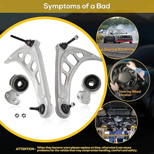 Miniatura 6 de Juego de 4 piezas de suspensión delantera, brazo de control inferior con rótula, bujes inferiores de repuesto para BMW E46 Serie 3 1999-2006 E85 Z4