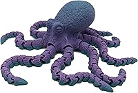Vista 13 de 3D Printed Octopus - Customizable, Made to Order Articulated Animal Model (X-Large, Purple with Lime Green Tentacles)