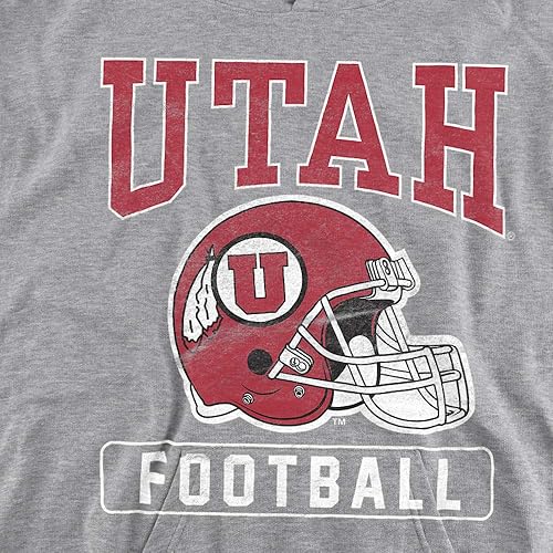 Miniatura 2 de University of Utah Sudadera con capucha oficial de baloncesto para niños y niñas Athletic Heather,Negro -,Carbón