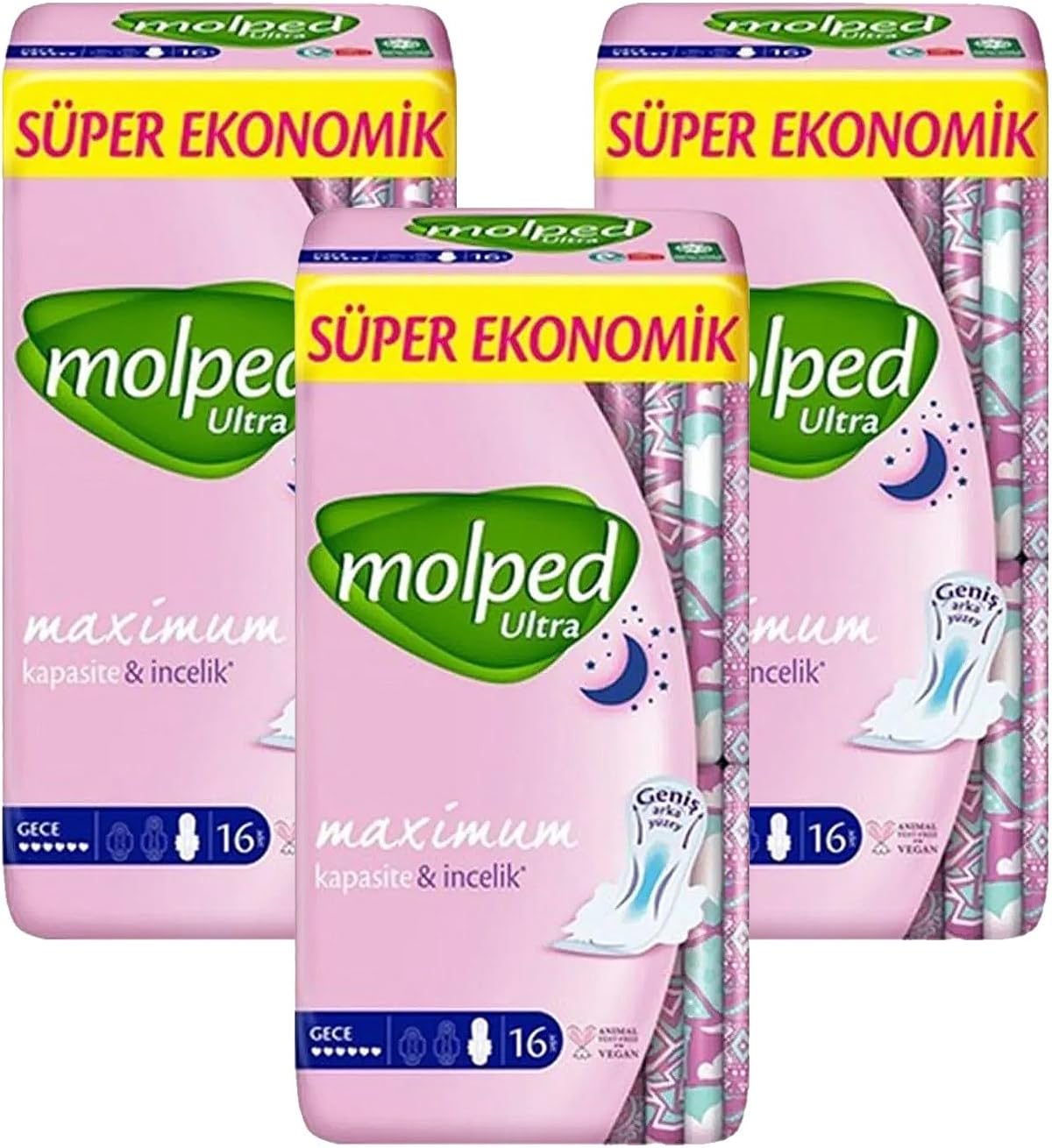 Molped Ultra Süper Ekonomik 16'lı Gece x 3 Adet