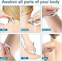 Vista 6 de Gua Sha Point - Herramienta de masaje de acero inoxidable para masaje de tejido profundo, diseño ergonómico, masajeador de acupresión para cuello