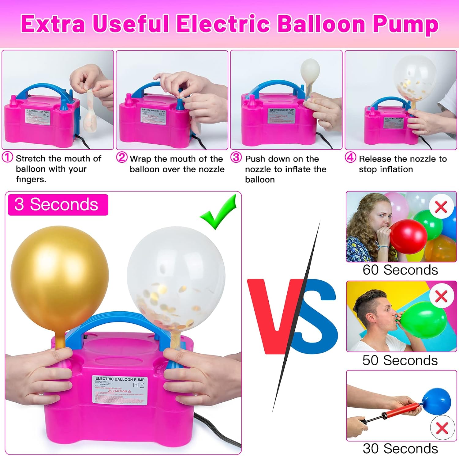 Balloon Arch Kit and Pump, 9Ft Tall & 10Ft Wide Adjustable Balloon Arch Holder Stand with Base, Iron Pipe, Water bag, Balloon Clips, Knotter for Wedding Graduation Birthday Party Supplies Decoration