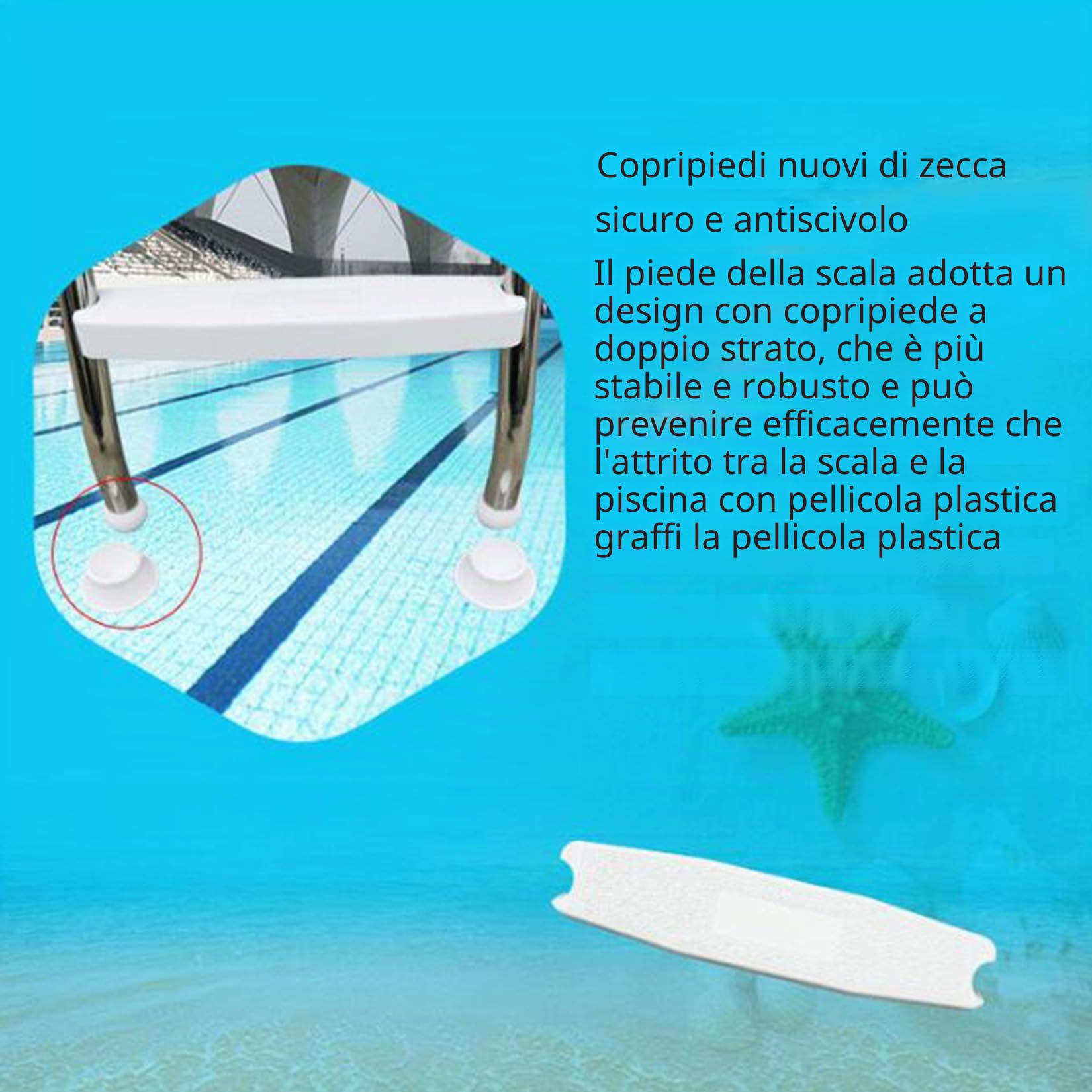 BOTOWI 85/110/135/160 cm Scala per Piscina Fuori Terra con Telaio in Acciaio Inossidabile per impieghi gravosi Gradini a Doppia Faccia, Scala per Piscina Fuori Terra, carico 250 kg,33in