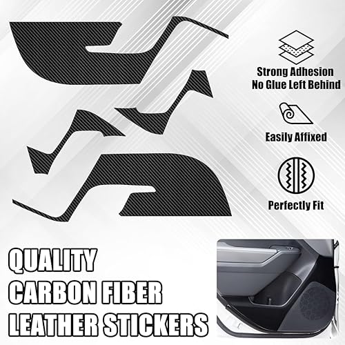 Miniatura 4 de JERBOR Almohadilla antipatadas para puerta de automóvil, calcomanía de cuero de fibra de carbono, protector de umbral de puerta de automóvil para
