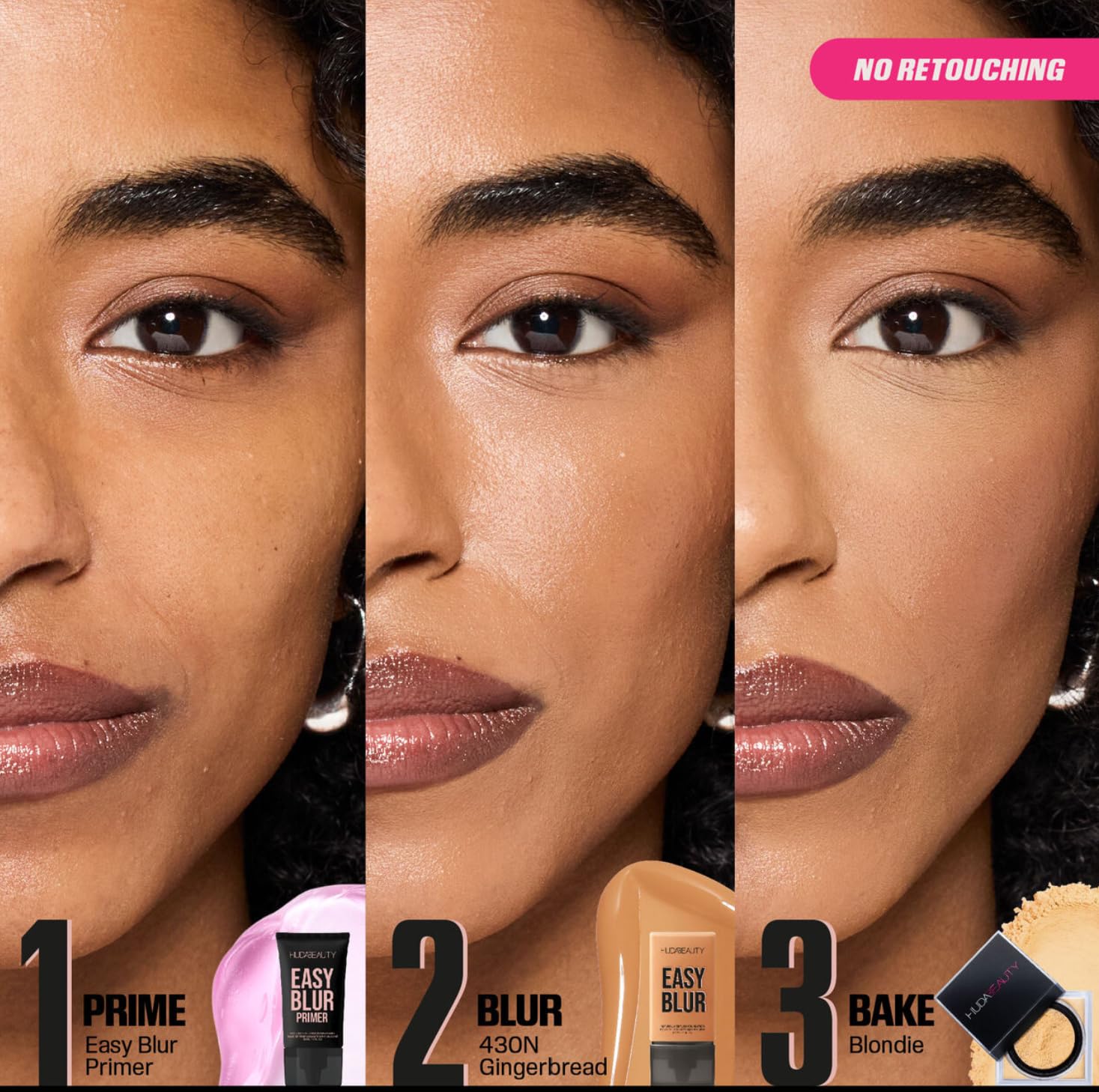 HUDABEAUTY ORIGINAL | Easy Blur Natural Airbrush Foundation - Make-up-Grundierung | 30 ml | by BELLA | (430N GINGERBREAD, 30 ml (1er-Pack))