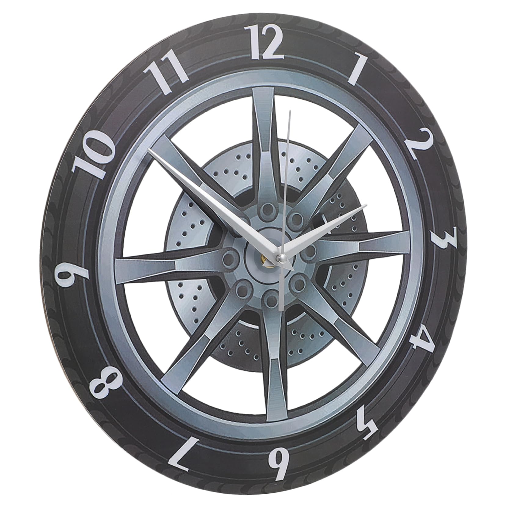 Horloge 3D de roue de voiture en acrylique moderne et silencieuse MAGICLULU pour deco de salon